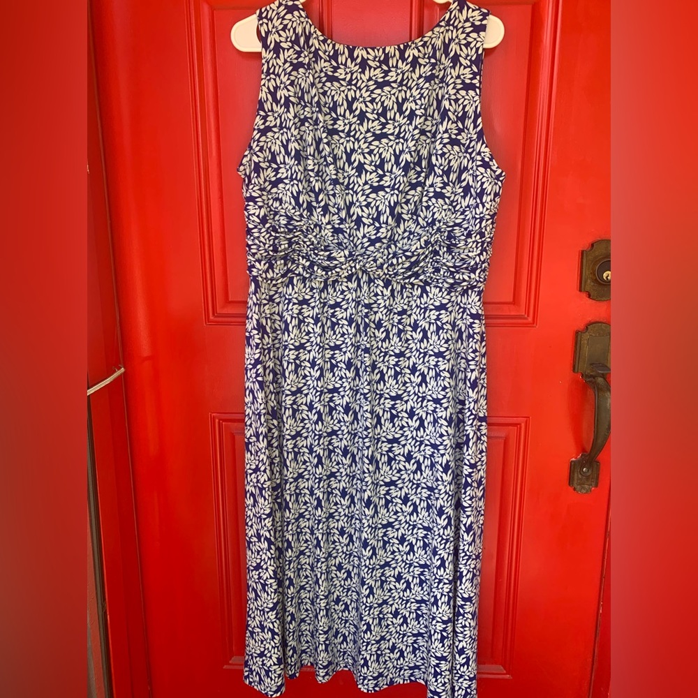 Dress Barn Navy and White Floral Maxi Dress